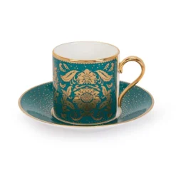 Royal Collection Shop Acanthus Teal Coffee Cup And Saucer* Cups & Saucers