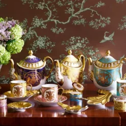 Royal Collection Shop Special Edition Lustre Turquoise And Yellow Coffee Cup And Saucer* Cups & Saucers