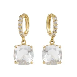 Royal Collection Shop White Square Crystal Earrings* Earrings